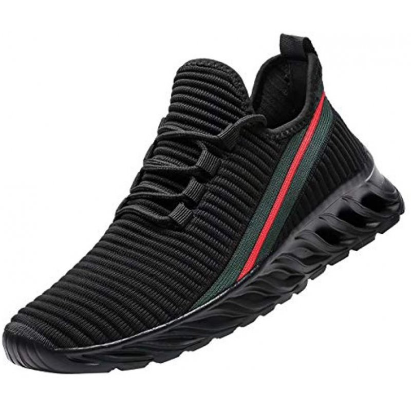 Wrezatro Shoes Running Men Lightweight Casual Walking Breathable Gym Workout Athletic Tennis Sneakers Z18-black